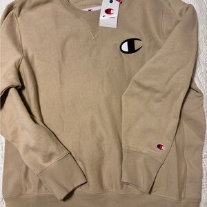 Champion Men's Beige Crewneck Sweatshirt